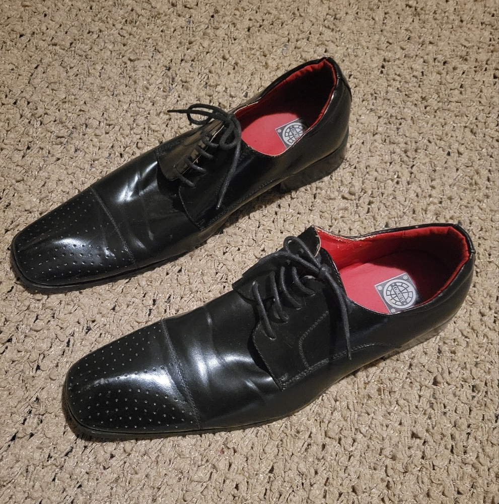 CONCRETE Leather Oxfords Black Size 11
